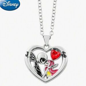 The Nightmare Before Christmas Necklace, Jack and Sally Necklace, Heart Necklace